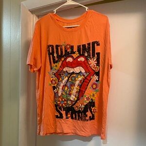 The Rolling Stones Floral Graphic Tee - Orange